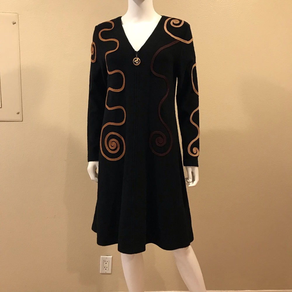 Antonella Preve Unique High Fashion Knitwear Dress Size Small Vintage 80s PopArt